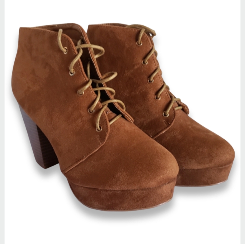 Forever Brand Brown Suede Booties
